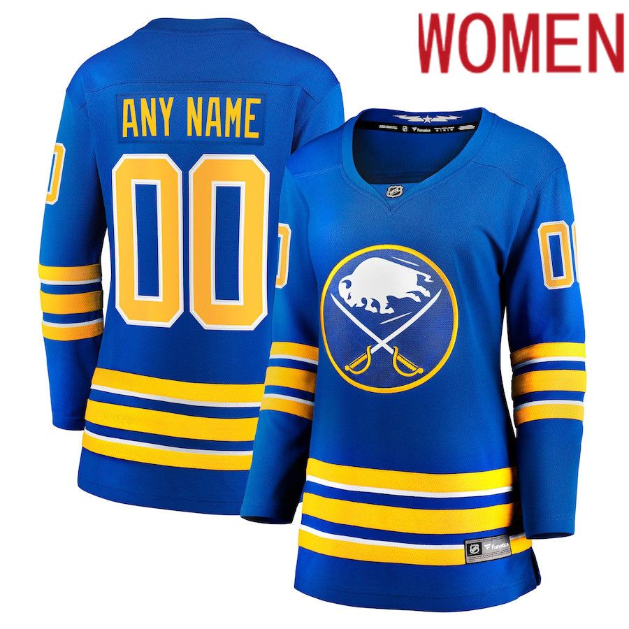 Women Buffalo Sabres Fanatics Branded Royal Home Breakaway Custom NHL Jersey->women nhl jersey->Women Jersey